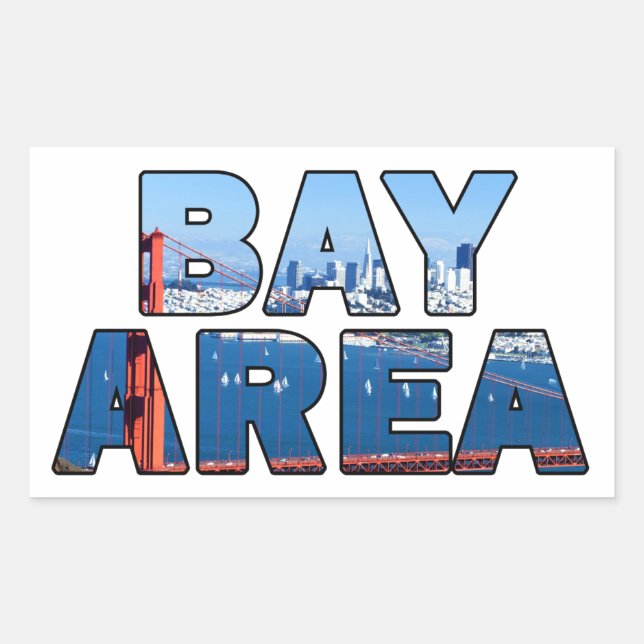 Sticker Rectangulaire Baie de San Francisco (Devant)