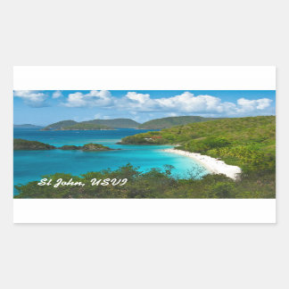 Sticker Rectangulaire Baie de tronc, St John USVI