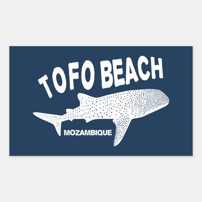 Sticker Rectangulaire Baignade avec requins de baleine - Tofo Beach Moza (Devant)