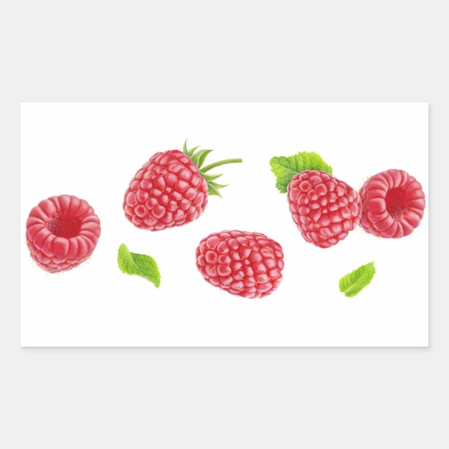 Sticker Rectangulaire Baisse des framboises (Devant)