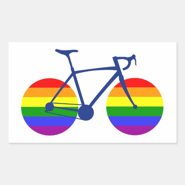 Sticker Rectangulaire Balade En Vélo Pride (Devant)