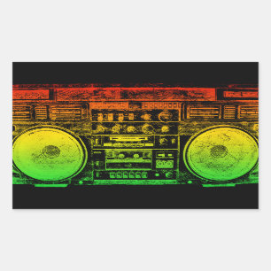 Sticker Rectangulaire baladeur de ghetto Rasta
