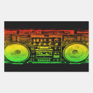 Sticker Rectangulaire baladeur de ghetto Rasta