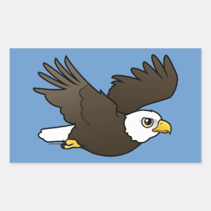 Sticker Rectangulaire Bald Eagle en vol