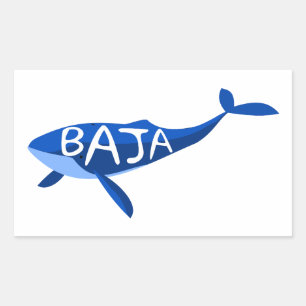 Sticker Rectangulaire Baleine de la Basse Californie du Mexique