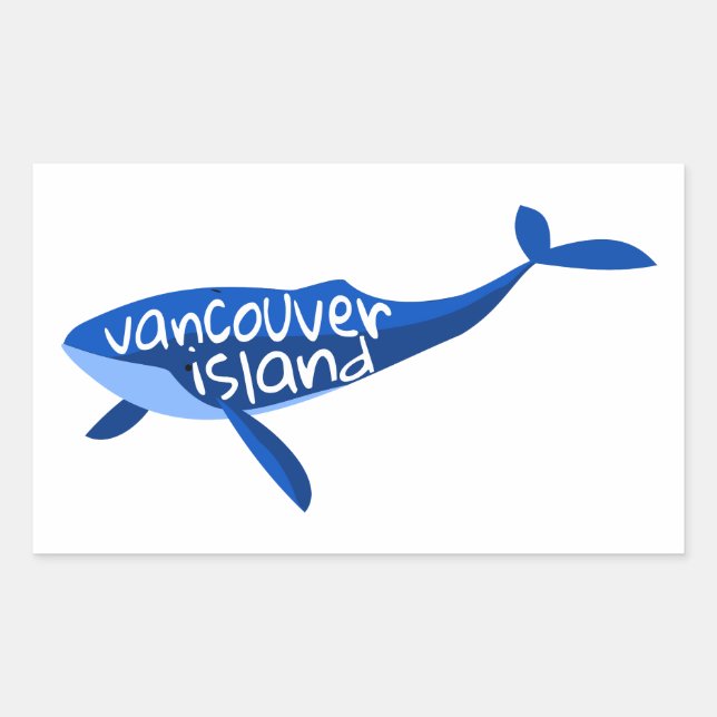 Sticker Rectangulaire Baleine de l'île de Vancouver (Devant)