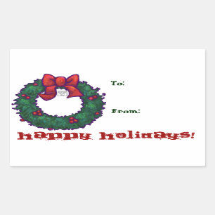 Sticker Rectangulaire Balise cadeau Boughs of Holly