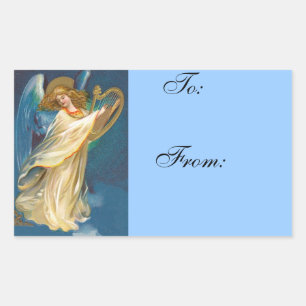 Sticker Rectangulaire Balise cadeau de Noël Vintage