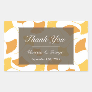 Sticker Rectangulaire Balise cadeau feuille de sac cadeau de mariage gri