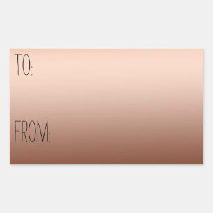 Sticker Rectangulaire Balise cadeau Ombre en bronze or