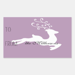 Sticker Rectangulaire Balise cadeau Reindeer