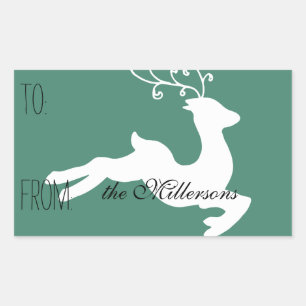 Sticker Rectangulaire Balise cadeau Reindeer