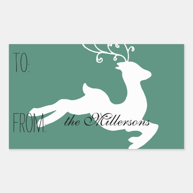 Sticker Rectangulaire Balise cadeau Reindeer (Devant)