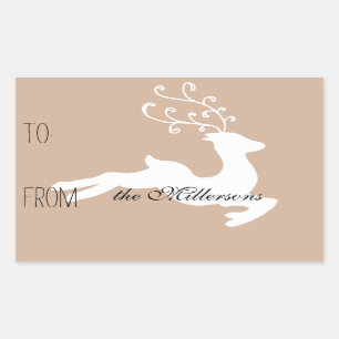 Sticker Rectangulaire Balise cadeau Reindeer