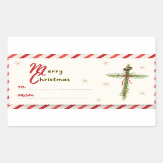 Sticker Rectangulaire Balise de croix de Noël