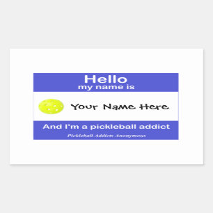Sticker Rectangulaire Balise Nom anonyme des addicts de Pickleball
