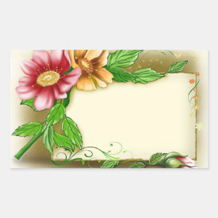 Sticker Rectangulaire Balise Nom des fleurs