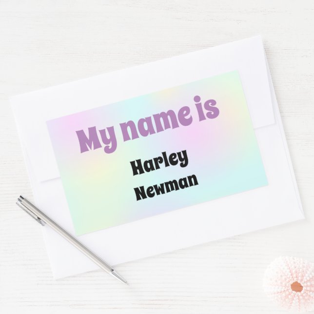 Sticker Rectangulaire Balise Nom du chat Cool Pet Star (Enveloppe)