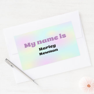 Sticker Rectangulaire Balise Nom du chat Cool Pet Star