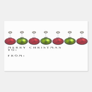 Sticker Rectangulaire Balises de cadeaux de Noël