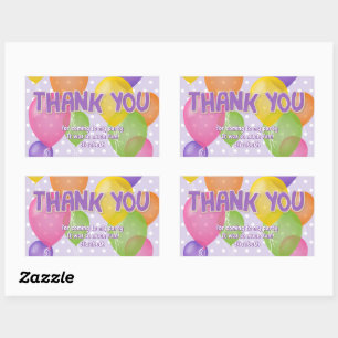 Sticker Rectangulaire ballons de biscuits coupés violet anniversaire mer