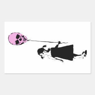 Sticker Rectangulaire Balloon Girl
