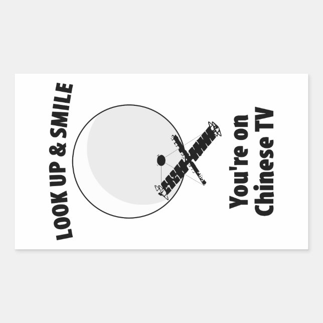 Sticker Rectangulaire Ballotte Chinoise Cherche Et Sourit (Devant)