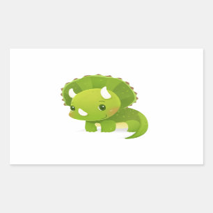 Sticker Rectangulaire bande dessinée mignonne de dinosaure de bébé ve