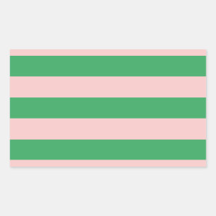 Sticker Rectangulaire Bande horizontale rose et verte   Toute taille   P