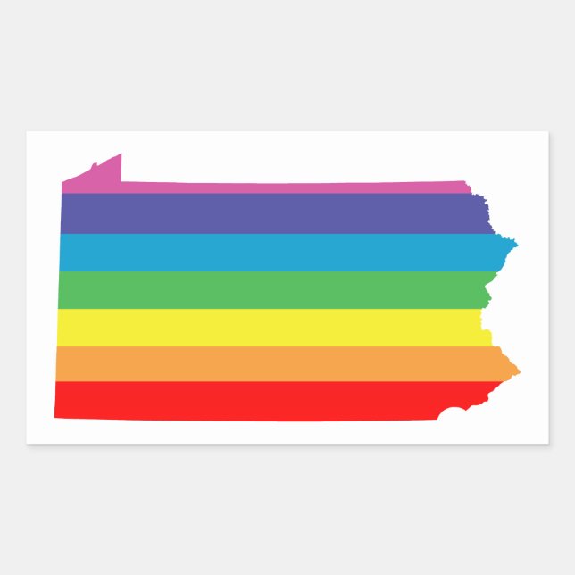 Sticker Rectangulaire bandes arc-en-ciel de pennsylvanie (Devant)