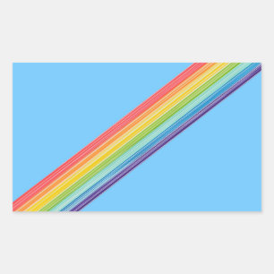 Sticker Rectangulaire Bandes arc-en-ciel diagonales