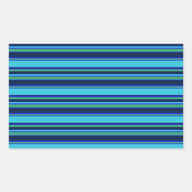 Sticker Rectangulaire Bandes bleues et vertes (Devant)