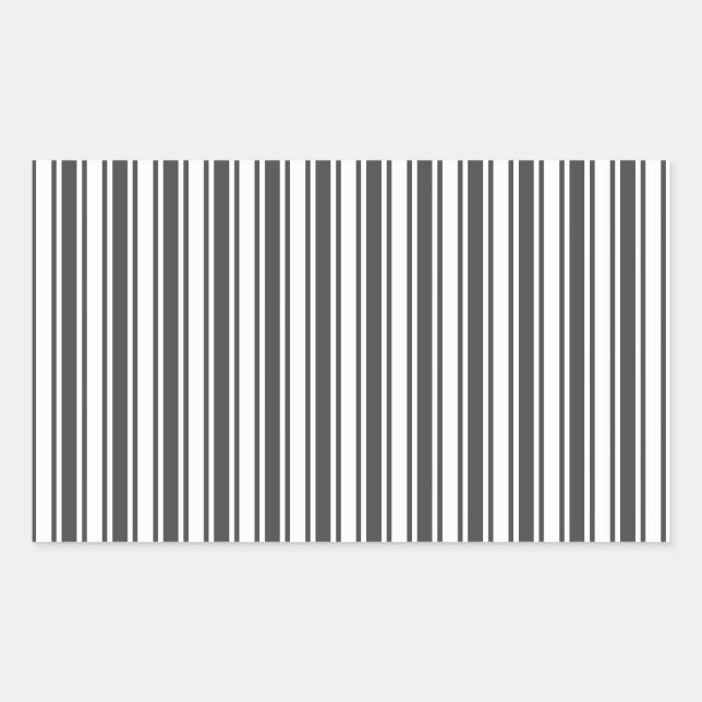 Sticker Rectangulaire Bandes de bonbons grises et blanches au charbon (Devant)