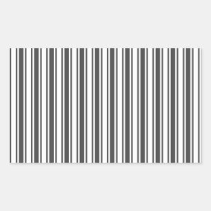 Sticker Rectangulaire Bandes de bonbons grises et blanches au charbon