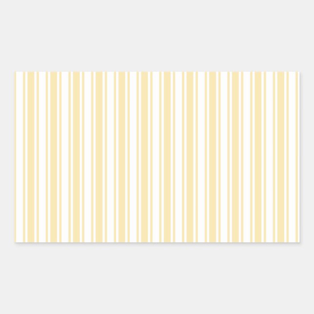 Sticker Rectangulaire Bandes de bonbons jaune pâle et blanc (Devant)