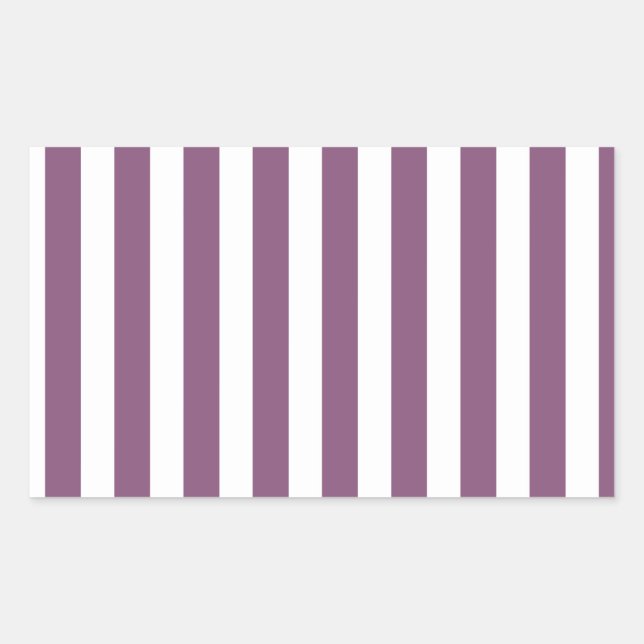 Sticker Rectangulaire Bandes de bonbons mauves et blanches (Devant)