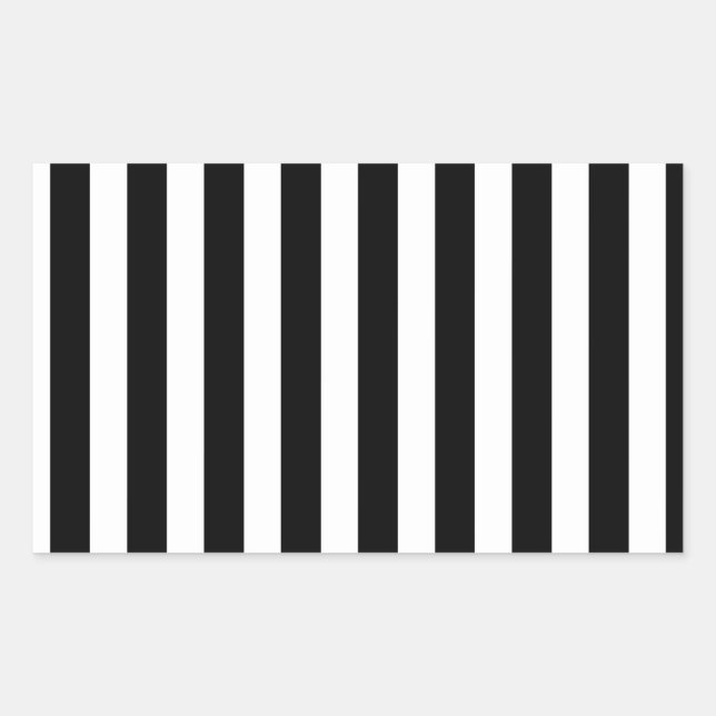 Sticker Rectangulaire Bandes de bonbons noir et blanc (Devant)