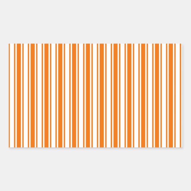Sticker Rectangulaire Bandes de bonbons orange et blanc (Devant)