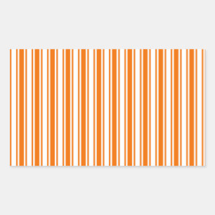 Sticker Rectangulaire Bandes de bonbons orange et blanc