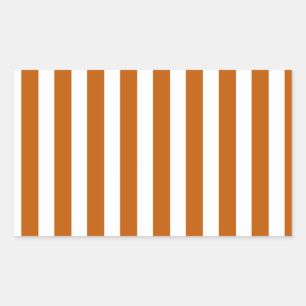 Sticker Rectangulaire Bandes de bonbons orange et blanc brûlés
