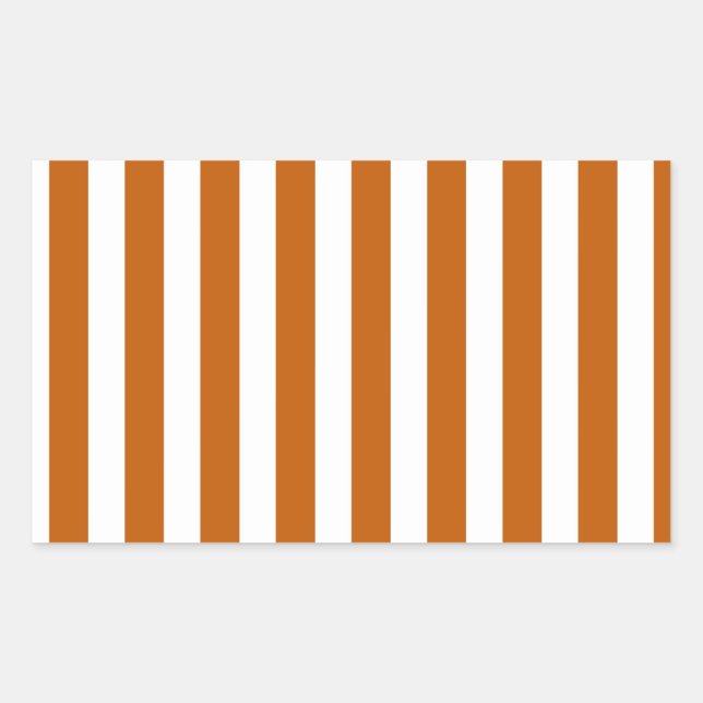 Sticker Rectangulaire Bandes de bonbons orange et blanc brûlés (Devant)