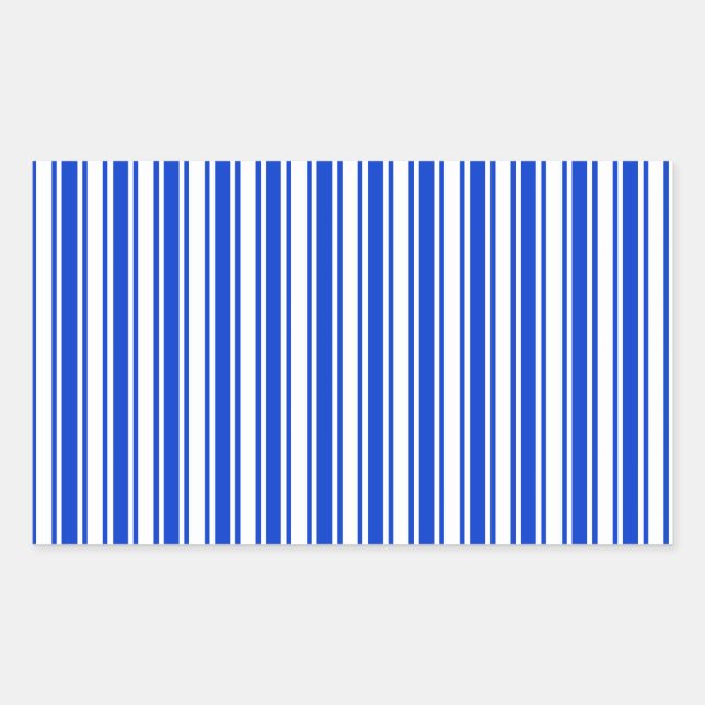 Sticker Rectangulaire Bandes de bonbons royales bleues et blanches (Devant)