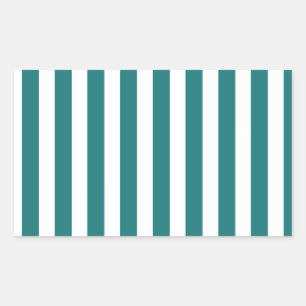 Sticker Rectangulaire Bandes de bonbons turquoises et blanches