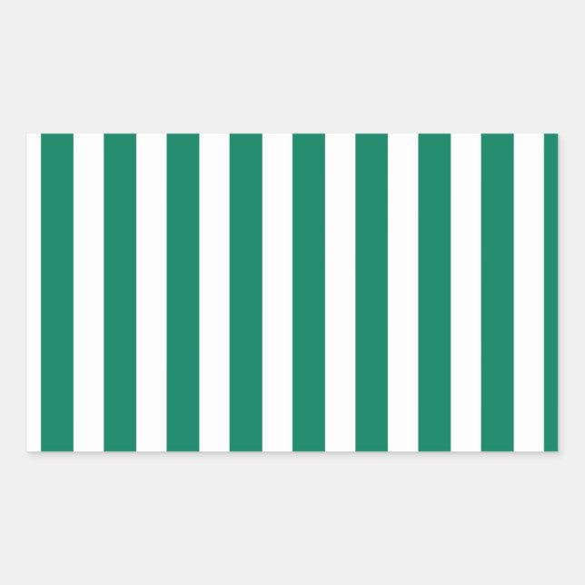 Sticker Rectangulaire Bandes de bonbons vert et blanc (Devant)