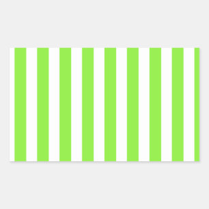 Sticker Rectangulaire Bandes de bonbons vert et blanc de chaux
