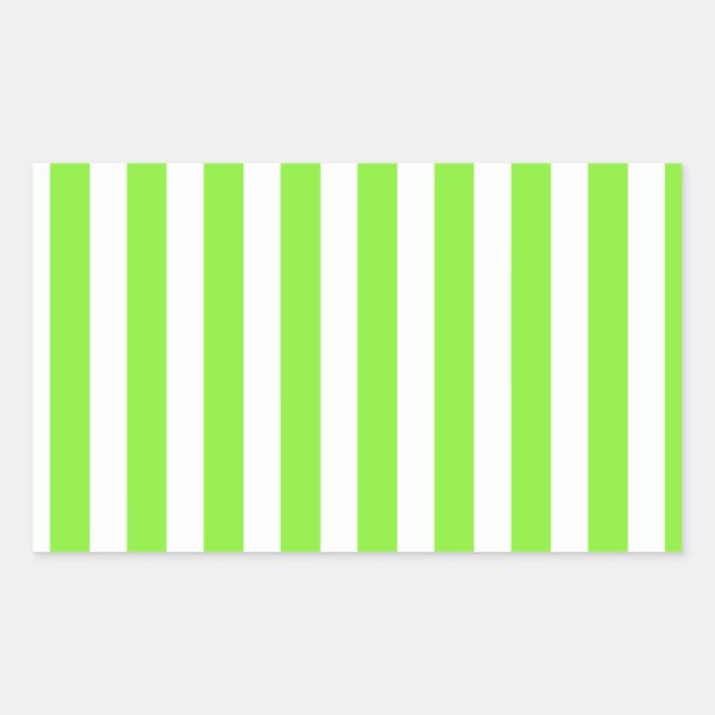 Sticker Rectangulaire Bandes de bonbons vert et blanc de chaux (Devant)
