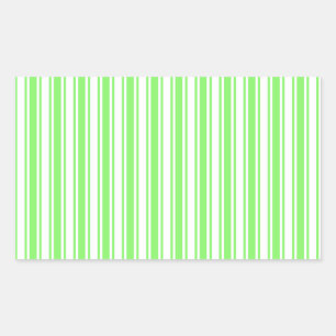 Sticker Rectangulaire Bandes de bonbons vert et blanc de chaux
