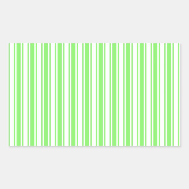 Sticker Rectangulaire Bandes de bonbons vert et blanc de chaux (Devant)