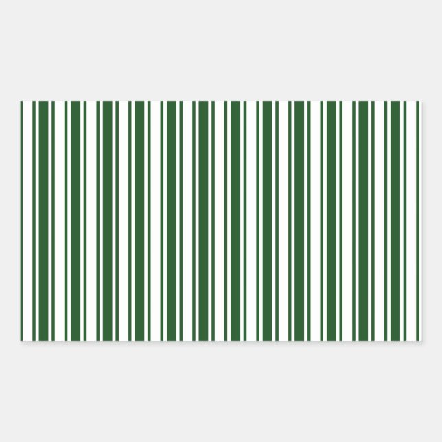 Sticker Rectangulaire Bandes de bonbons vert foncé et blanc (Devant)