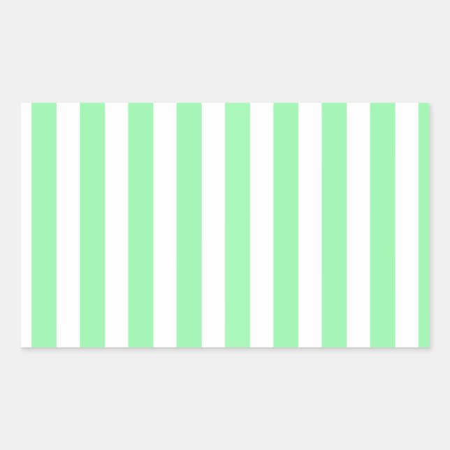 Sticker Rectangulaire Bandes de bonbons vertes et blanches (Devant)